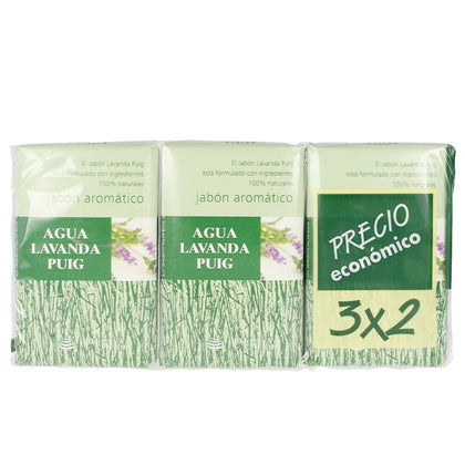 AGUA LAVANDA PUIG jabón 100% natural pack 3 x 125 g