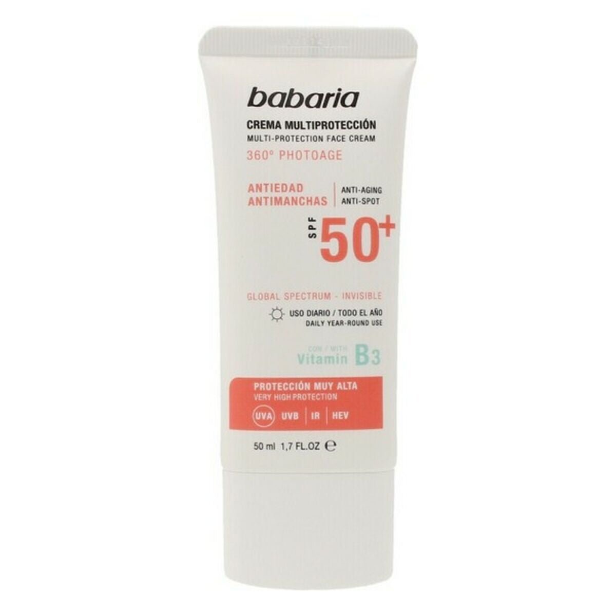 Crema Solar Antimanchas Multiproteccion Babaria Solar Multiproteccion SPF 50+ 50 ml-0
