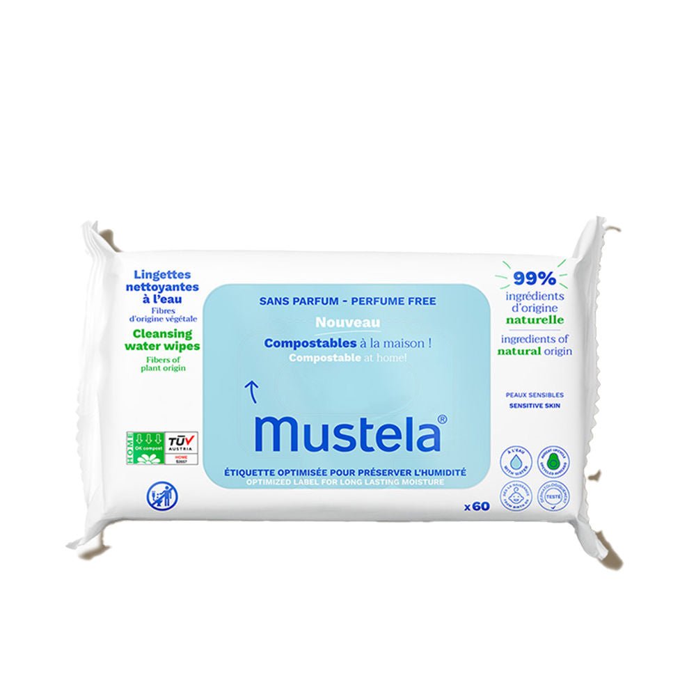 BABY-CHILD unscented water-based wipes compostable at home 60 units - Cosmova