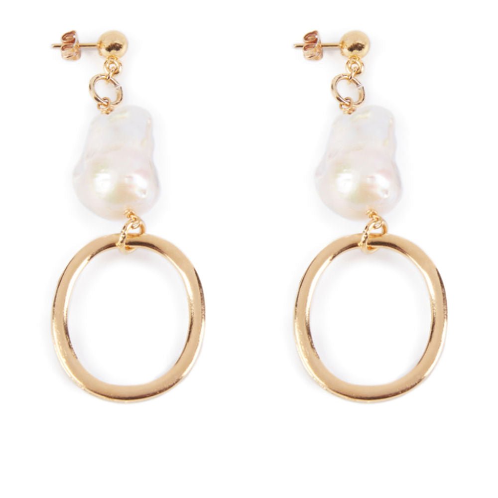 BALBOA LONG earrings shiny gold 1 u - Cosmova