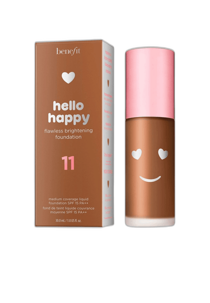 Benefit, Hello Happy, Illuminante, Fondotinta liquido, 11, Neutro scuro, SPF 15, 30 ml