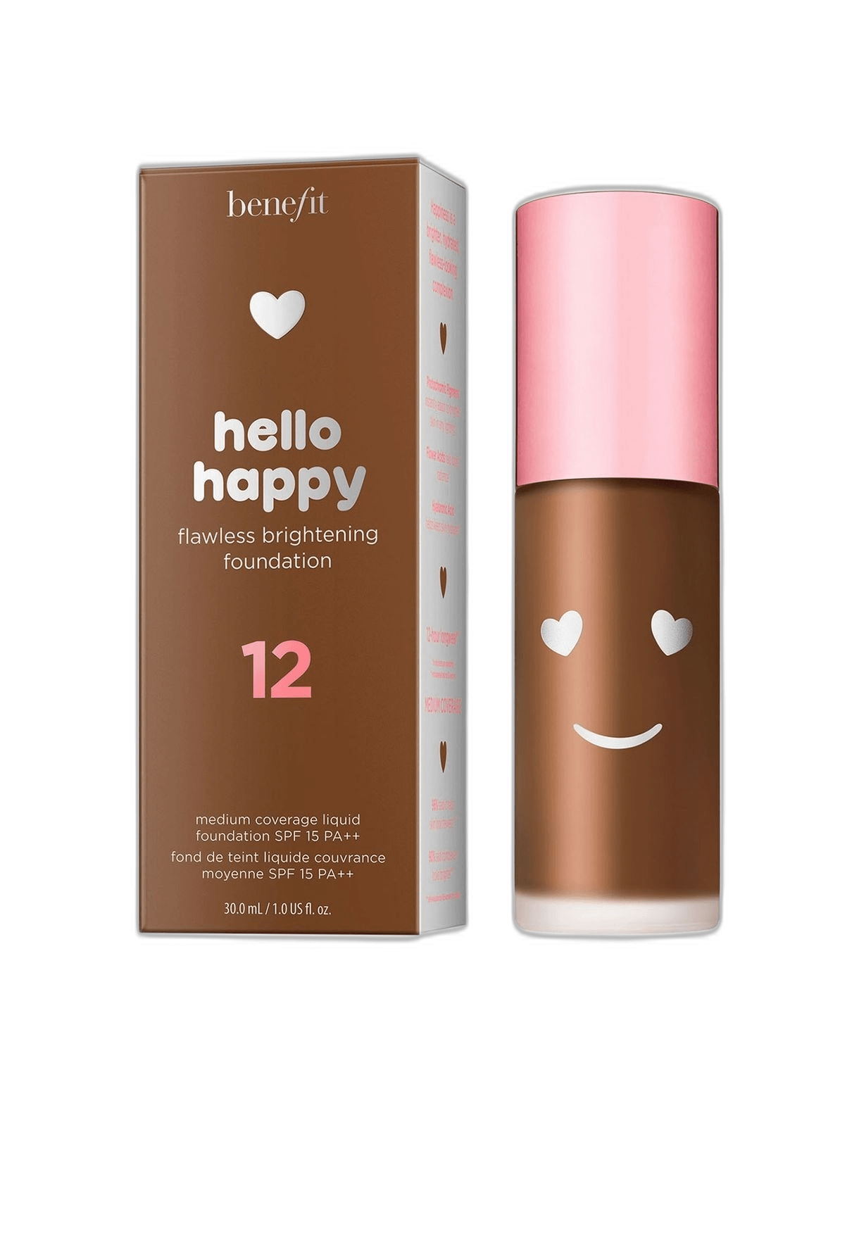 Benefit, Hello Happy, Illuminante, Fondotinta liquido, 12, Calore profondo, SPF 15, 30 ml - Cosmova