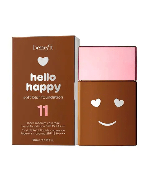 Benefit, Hello Happy Soft Blur, Finitura opaca, Fondotinta liquido, 11, Neutro scuro, SPF 15, 30 ml - Cosmova