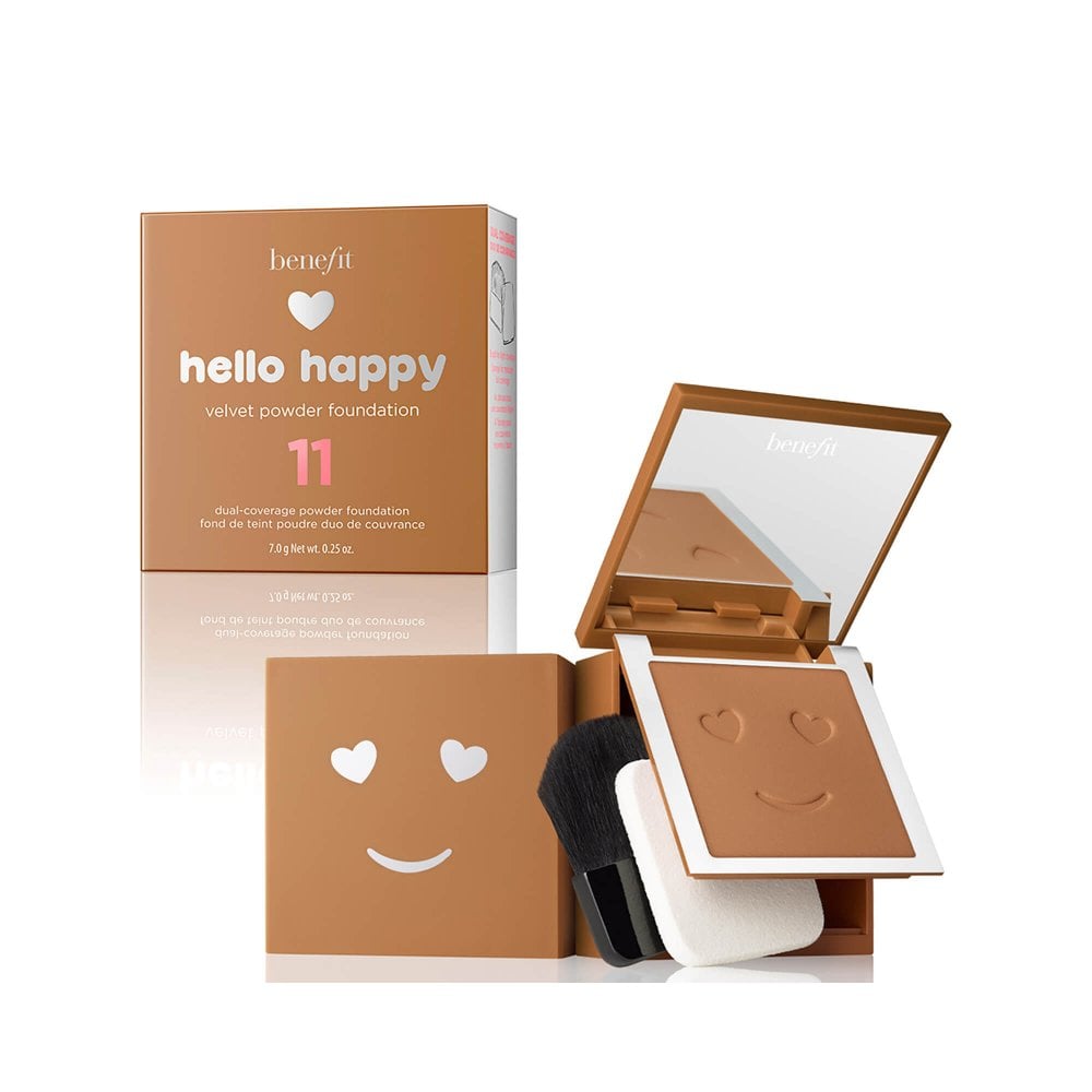 Benefit, Hello Happy Velvet, Finitura opaca, Fondotinta compatto, 11, Neutro scuro, 7 g - Cosmova