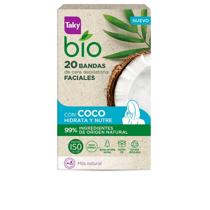 Bandes de cire faciale BIO COCO pour épilation, 20 unités