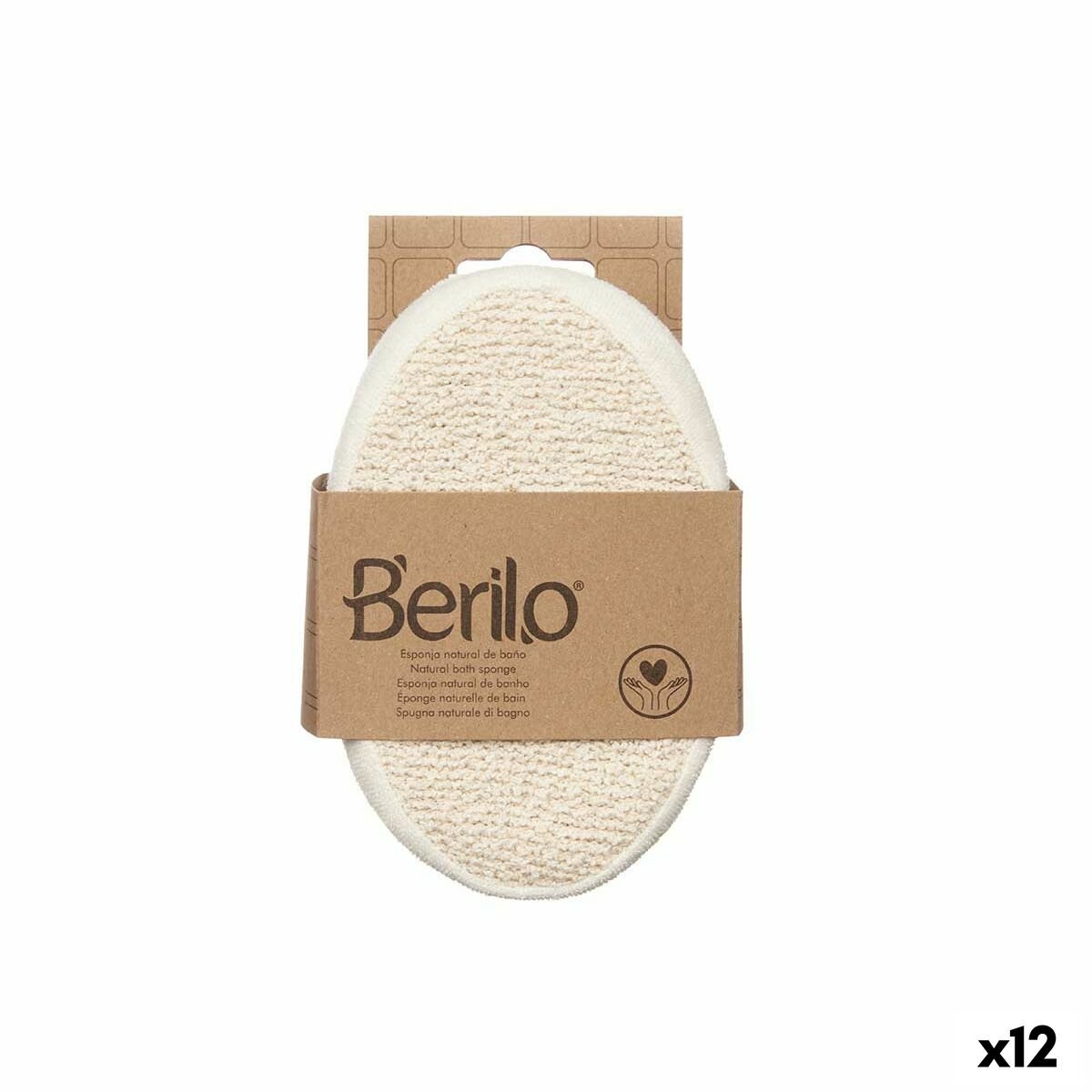 Body Sponge Berilo B7081-8 White Beige 15 x 5 x 10 cm (12 Units) - Cosmova