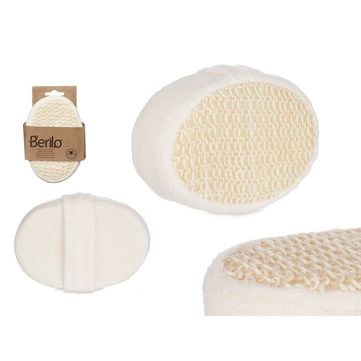 Body Sponge Berilo B7083-8 White Beige 11 x 15 x 5 cm (12 Units) - Cosmova