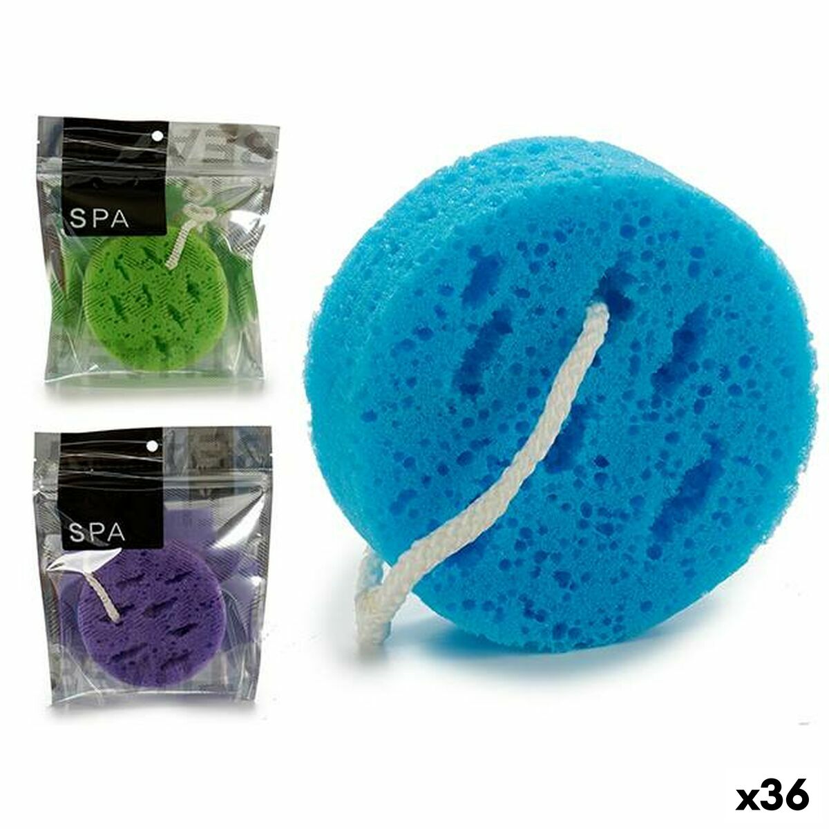 Body Sponge Circular Sponge 18 x 4 x 20 cm (36 Units) - Cosmova