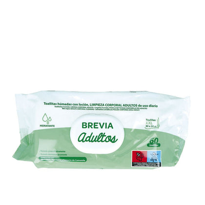 BREVIA adult cleaning lotion wipes 30x20 cm 60 units