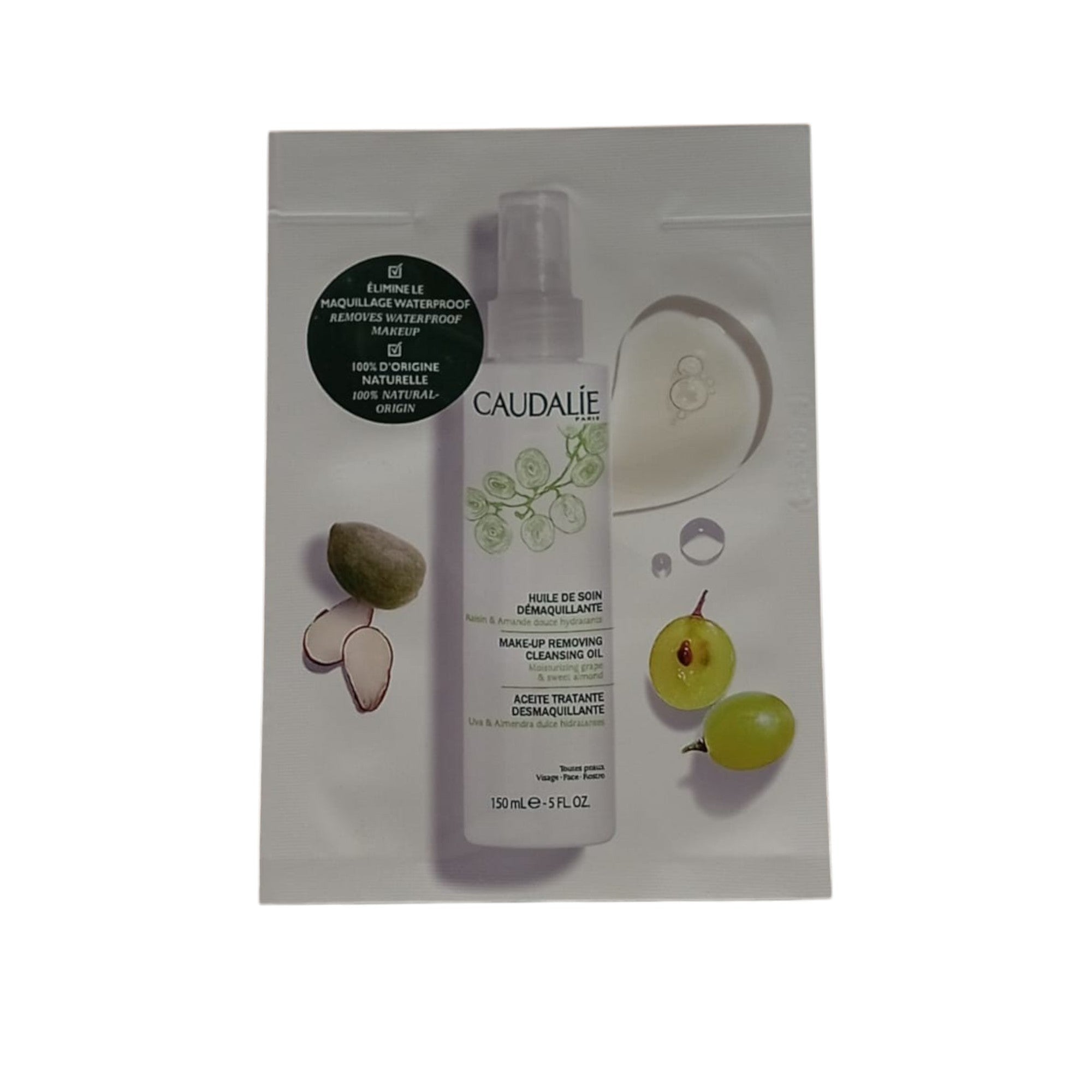 Caudalie, Vinoclean, Naturale, Pulizia, Olio detergente, Per il viso, 3 ml *Campione - Cosmova