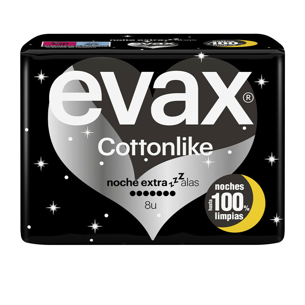 COTTONLIKE compresas nocturnas extra aladas 8 unidades-0
