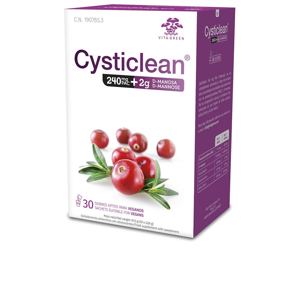 CYSTICLEAN D-MANNOSE con PAC da 240 mg e bustine di mirtillo rosso 30 unità-0