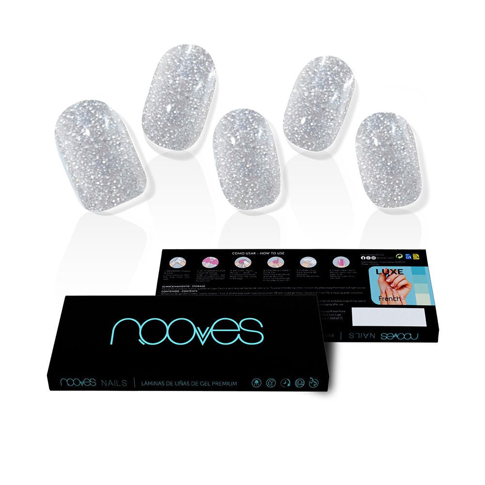 Dazzling Diva Premium Glam Glitter Gray GEL NAIL SHEETS 20 u - Cosmova