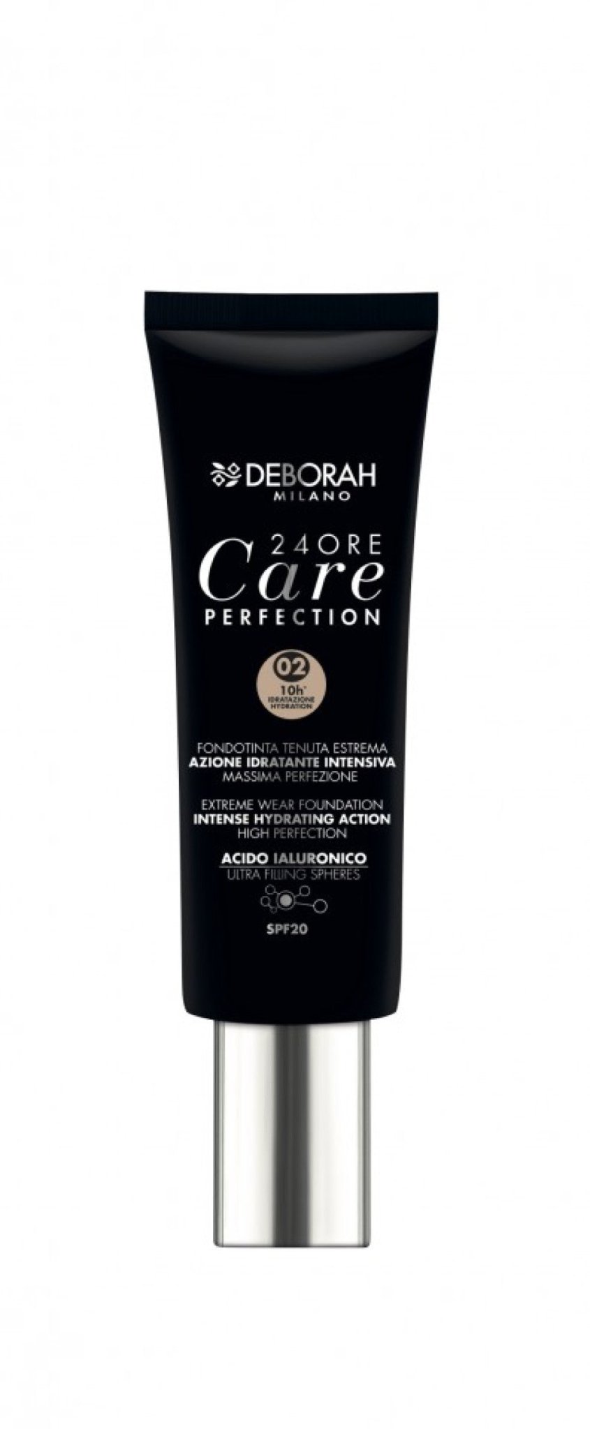 Deborah, 24 Ore Care Perfection, Idratante, Fondotinta liquido, 02, Beige, SPF 20, 30 ml *Tester - Cosmova