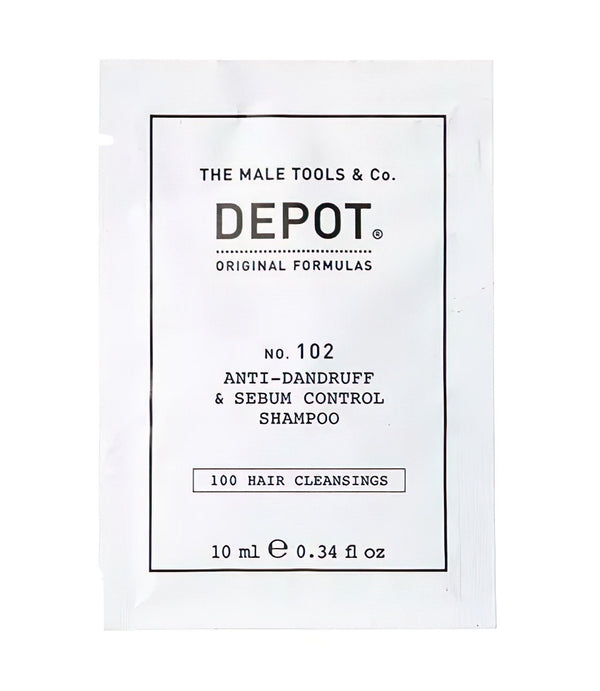 Depot, 100 Hair Cleansing No. 102, Complesso botanico, Shampoo per capelli, Antiforfora & controllo del sebo, 10 ml