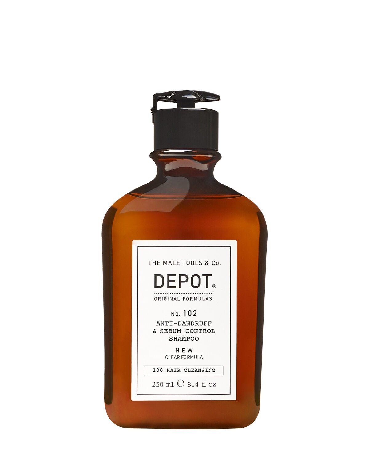 Depot, 100 Hair Cleansing No. 102, Complesso botanico, Shampoo per capelli, Antiforfora & controllo del sebo, 250 ml - Cosmova