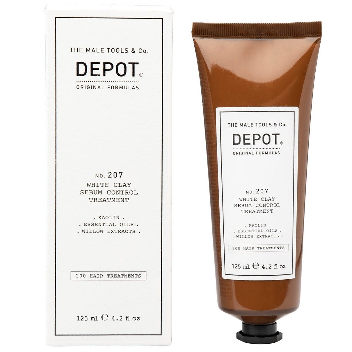 Depot, 200 Hair Treatments No. 207, Caolino, Maschera crema trattamento cuoio capelluto, Per la regolazione del sebo eccessivo, 125 ml - Cosmova