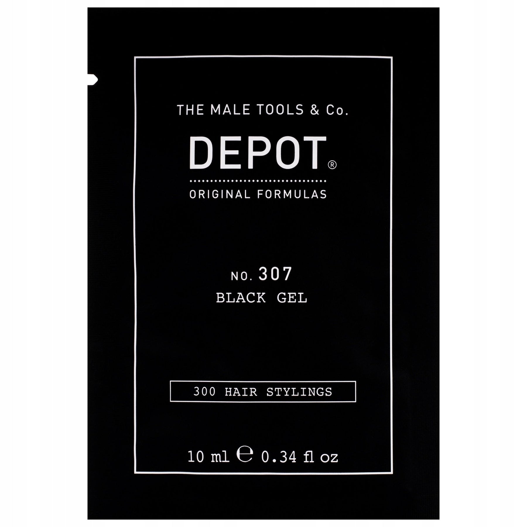 Depot, 300 Hair Stylings No. 307 Black, Complesso botanico, Gel per styling capelli, Copertura temporanea & volume, Tenuta media, 10 ml - Cosmova