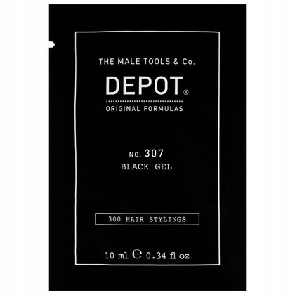 Depot, 300 Hair Stylings No. 307 Black, Complesso botanico, Gel per styling capelli, Copertura temporanea & volume, Tenuta media, 10 ml