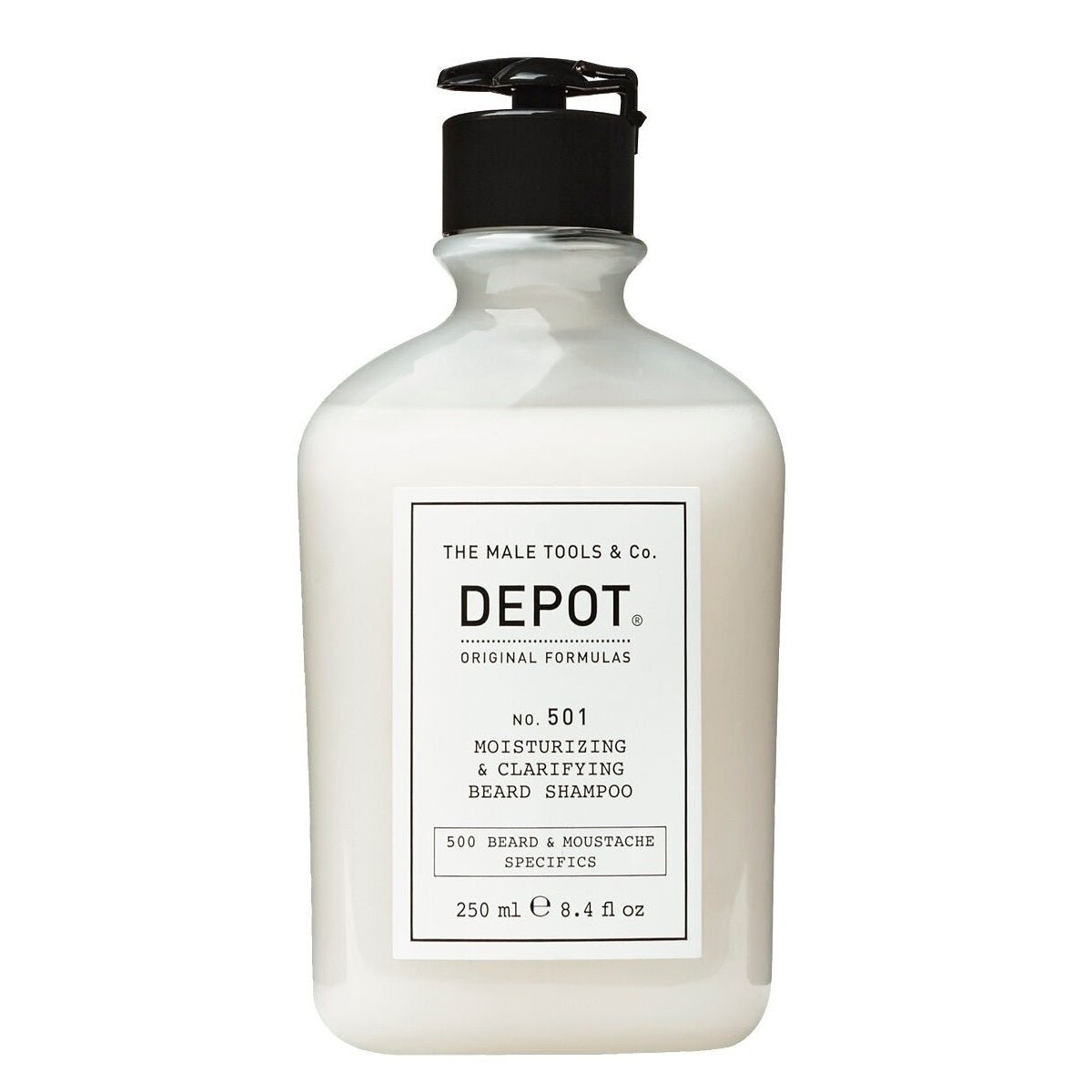 Depot, 500 Beard & Mustache Specifics No. 501, Provitamina B5, Shampoo per barba, Idratante e chiarificante, 250 ml - Cosmova