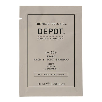 Depot, 600 Body Solutions  No. 606, Gel doccia & shampoo 2-in-1, Complesso botanico, 10 ml