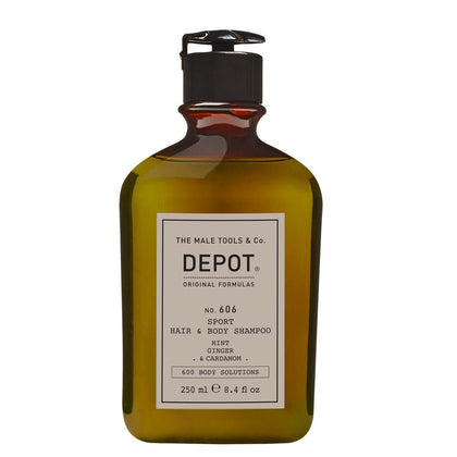 Depot, 600 Body Solutions Nr. 606, Menta, Zenzero & Cardamomo, Gel Doccia & Shampoo 2-in-1, Complesso botanico, 250 ml