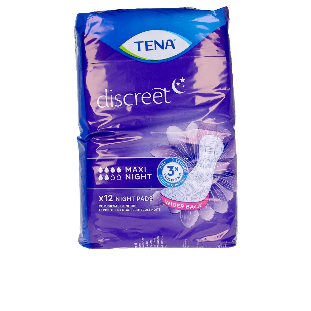 DISCREET maxi night incontinence pads 12 units - Cosmova
