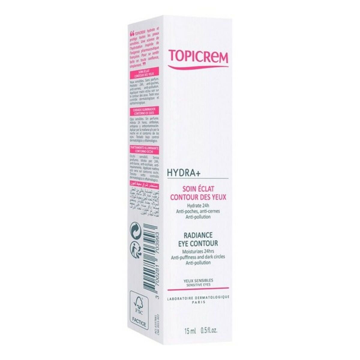 Eye Area Cream Hydra+ Topicrem (15 ml) - Cosmova