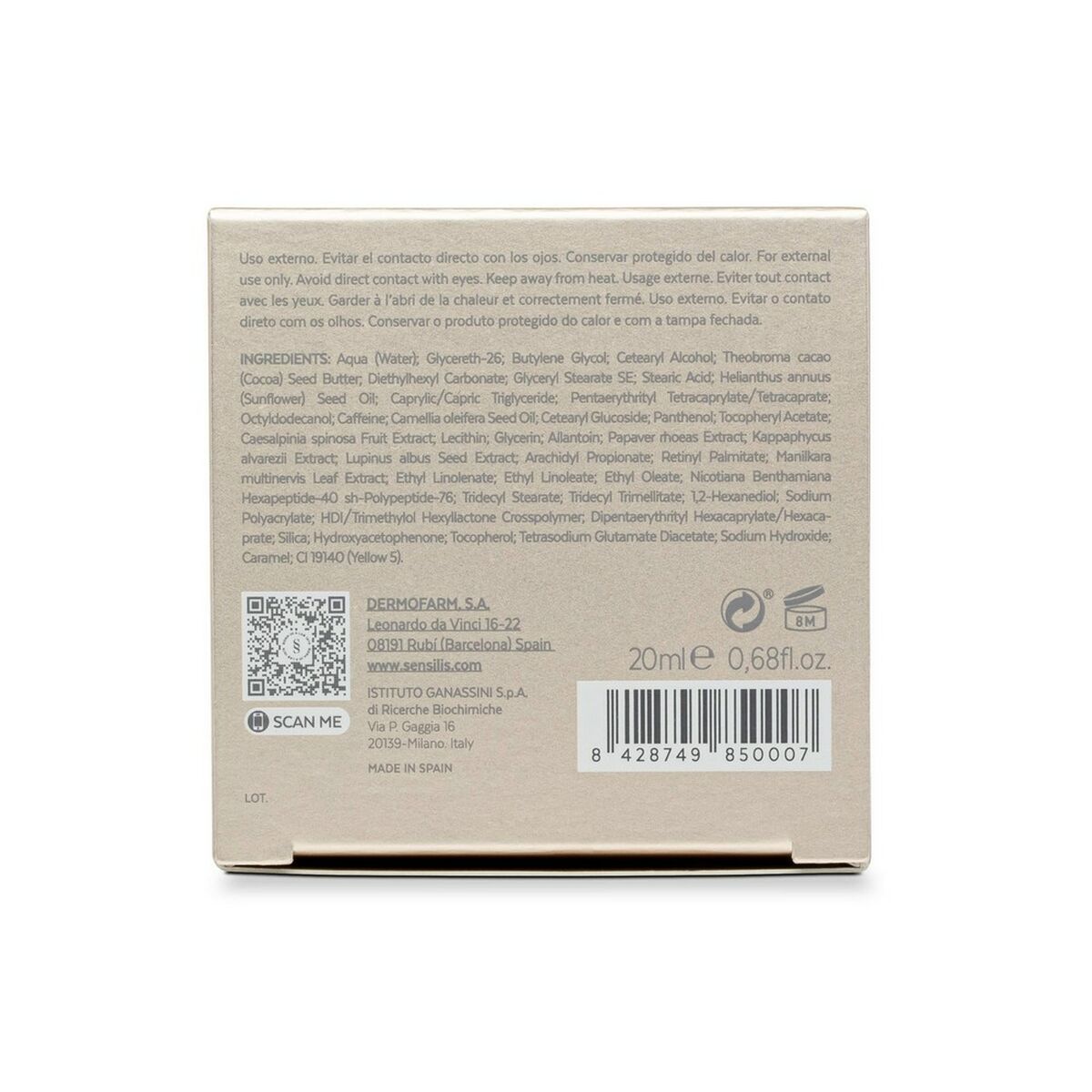 Eye Area Cream Sensilis Eternalist 20 ml - Cosmova