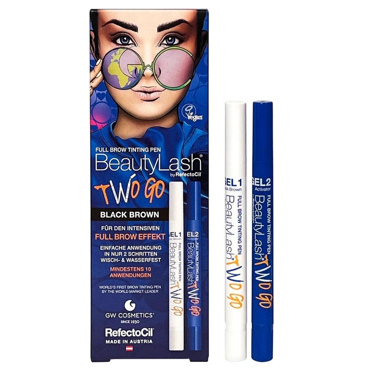 Eyelash Dye RefectoCil BeautyLash Two Go Black Brown 2 Pieces - Cosmova