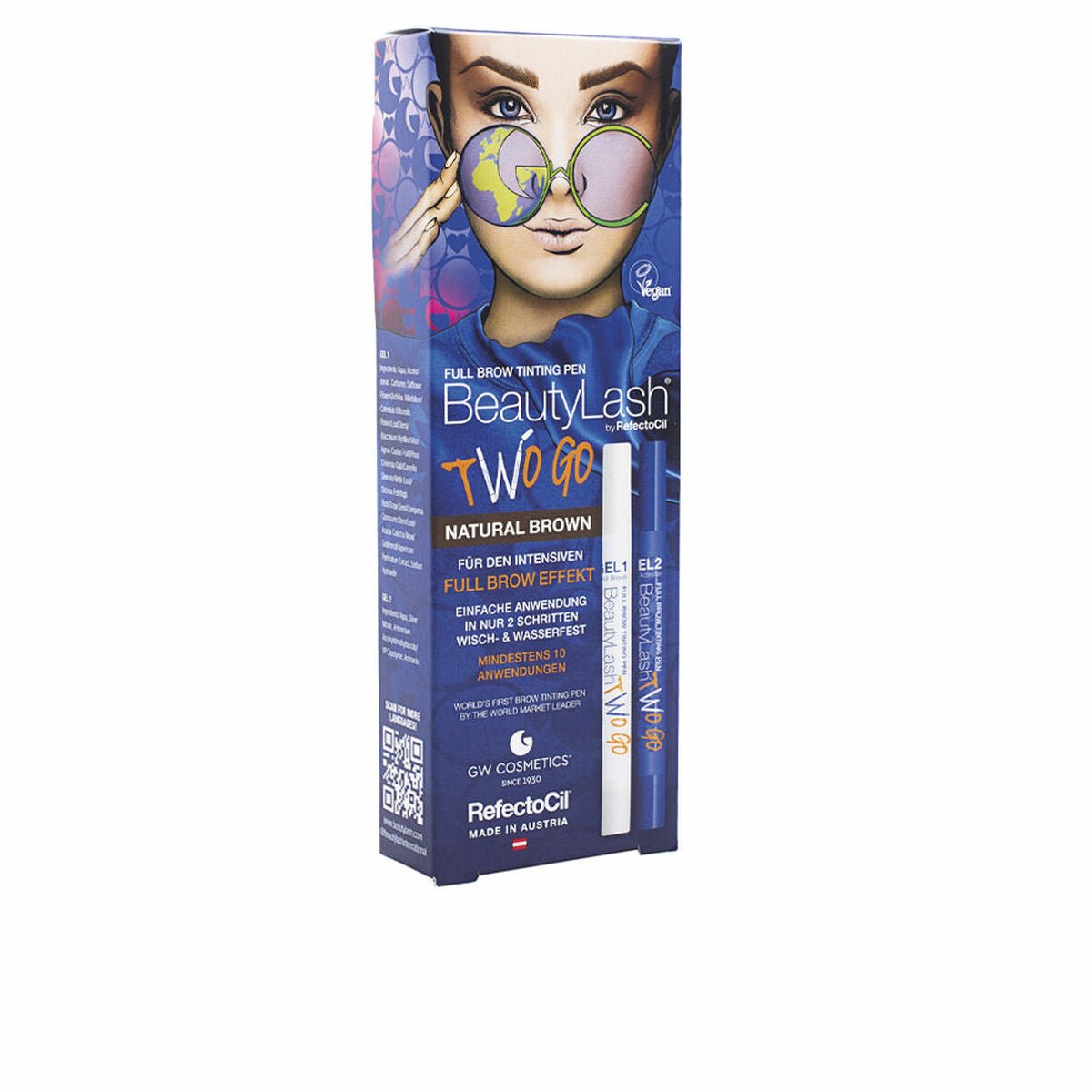 Vopsea pentru gene RefectoCil BeautyLash Two Go Natural Brown 2 Bucuri-0