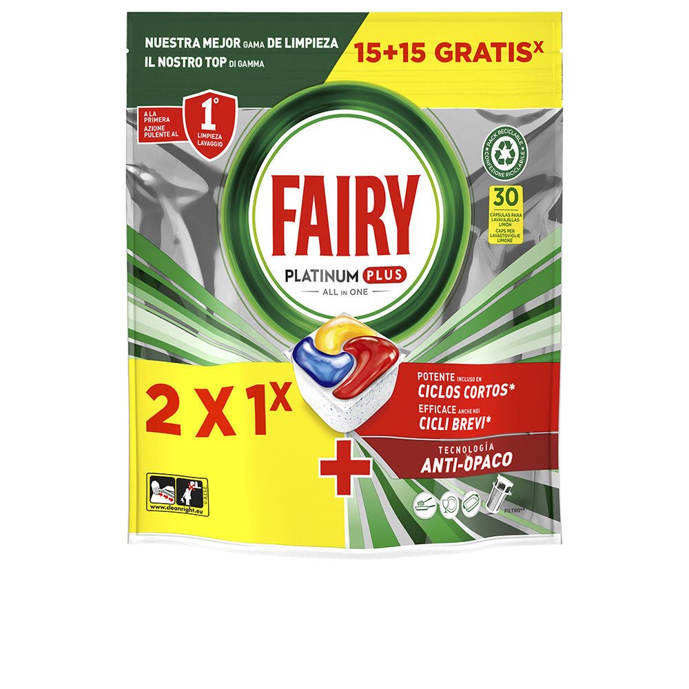 FAIRY PLATINUM PLUS LEMON dishwasher 30 capsules - Cosmova