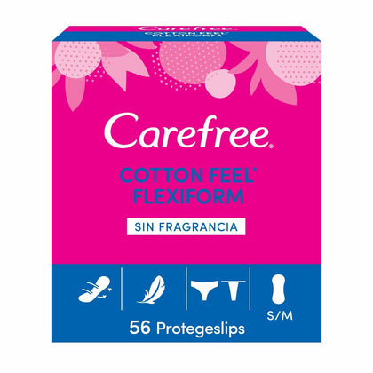 Protège-slips flexible Carefree Carefree Flexiform Taille S/M (56 uds)
