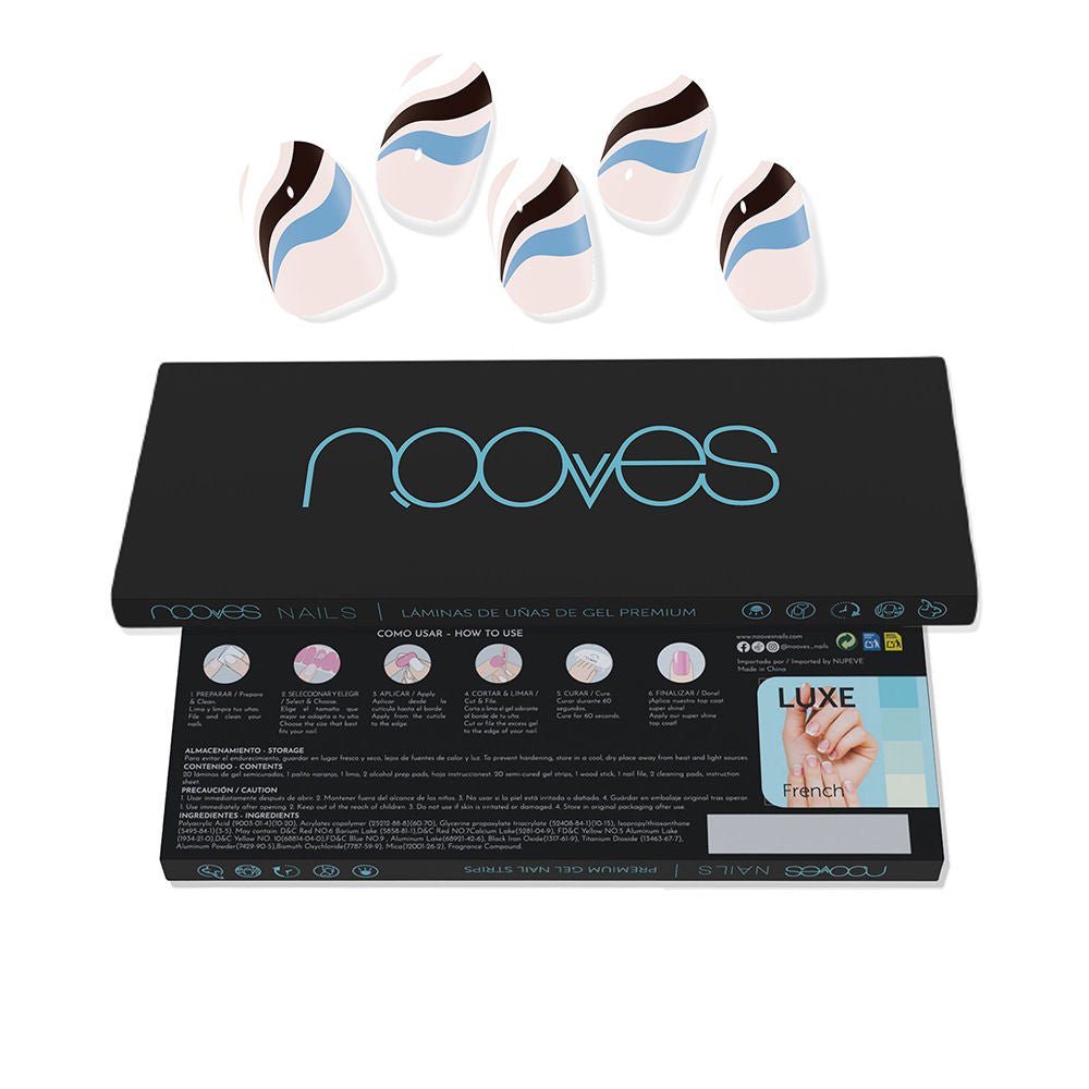 GEL NAIL SHEETS flowing stream premium glam Art Design 20 units - Cosmova