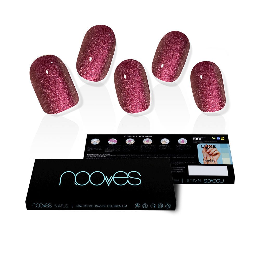 GEL NAILS ruby claret premium glam glitter 20 u - Cosmova
