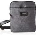 Guess, Dan, Top piatto con zip, Borsa a tracolla in tessuto, Grigio, 19 x 23 x 2,5 cm, Per uomini - Cosmova