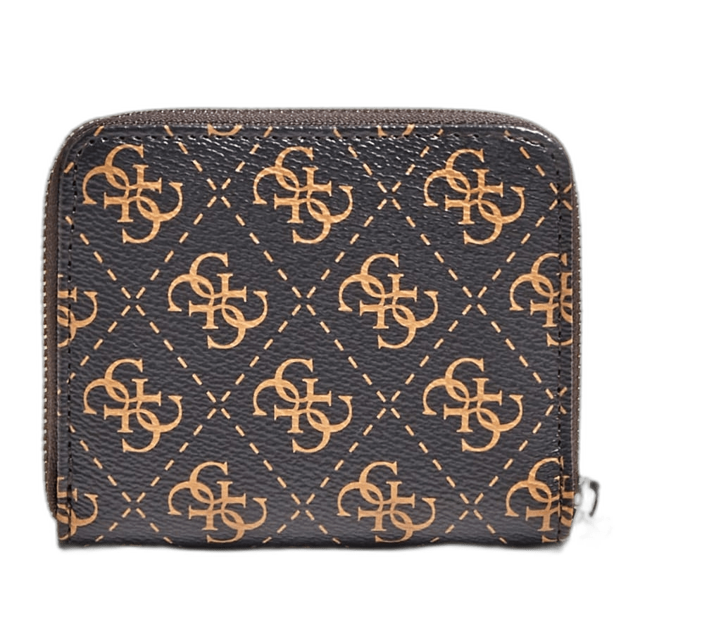 Guess, Kamryn, Portafoglio in tessuto, SLG Piccola zip, Marrone, Per le donne - Cosmova