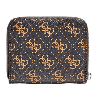 Guess, Kamryn, Portafoglio in tessuto, SLG Piccola zip, Marrone, Per le donne