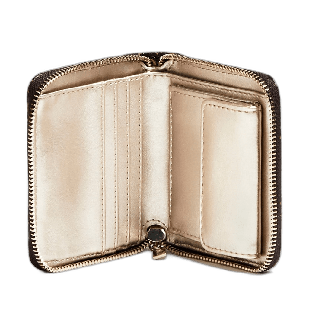 Guess, Kamryn, Portafoglio in tessuto, SLG Piccola zip, Marrone, Per le donne - Cosmova