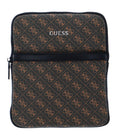 Guess, Vezzola, Top piatto con zip, Borsa a tracolla in tessuto, Marrone, Per uomini - Cosmova