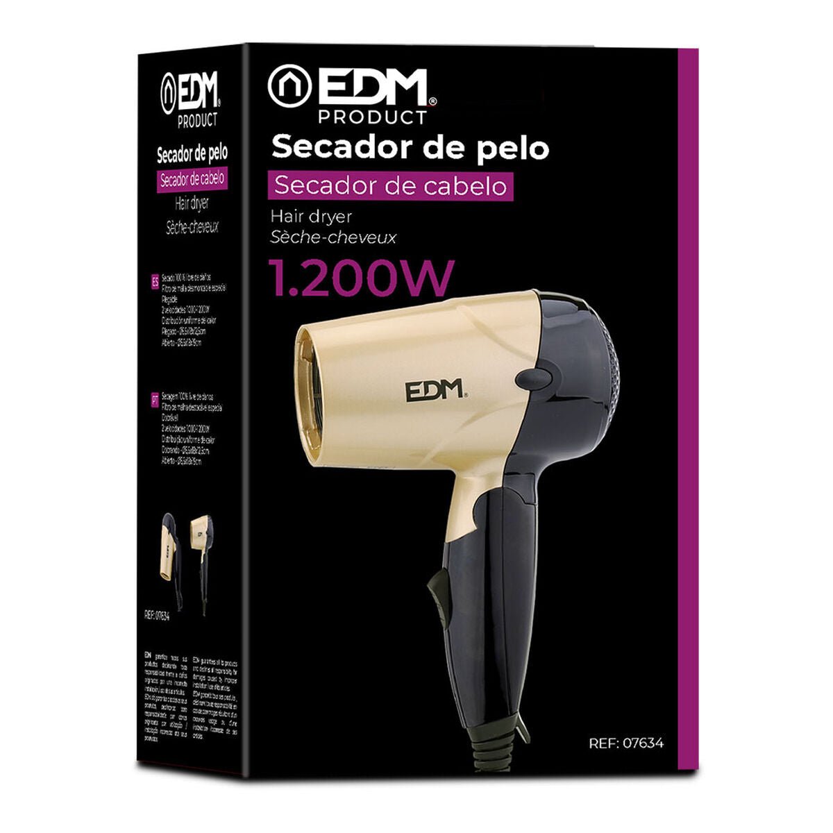Asciugacapelli EDM 07634 07634 1200 W Multicolor-1