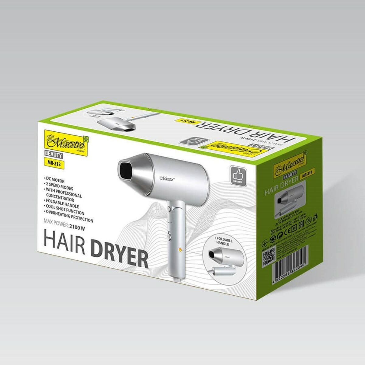 Asciugacapelli Feel Maestro MR-213 Argento 2100 W-2