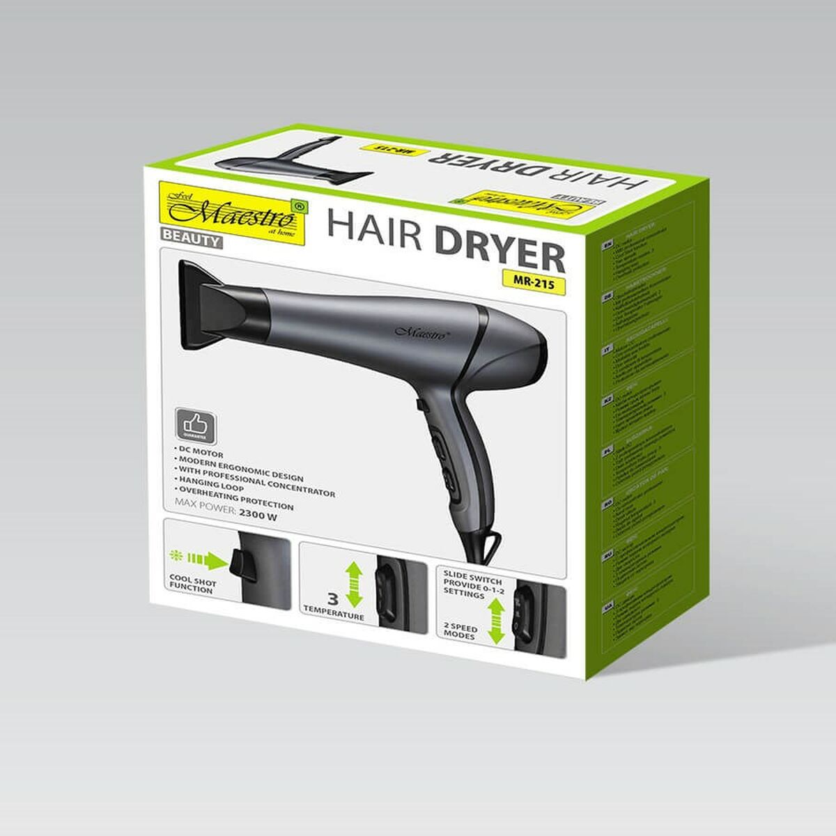 Uscător de păr Feel Maestro MR-215 Black Graphite 2300 W-1