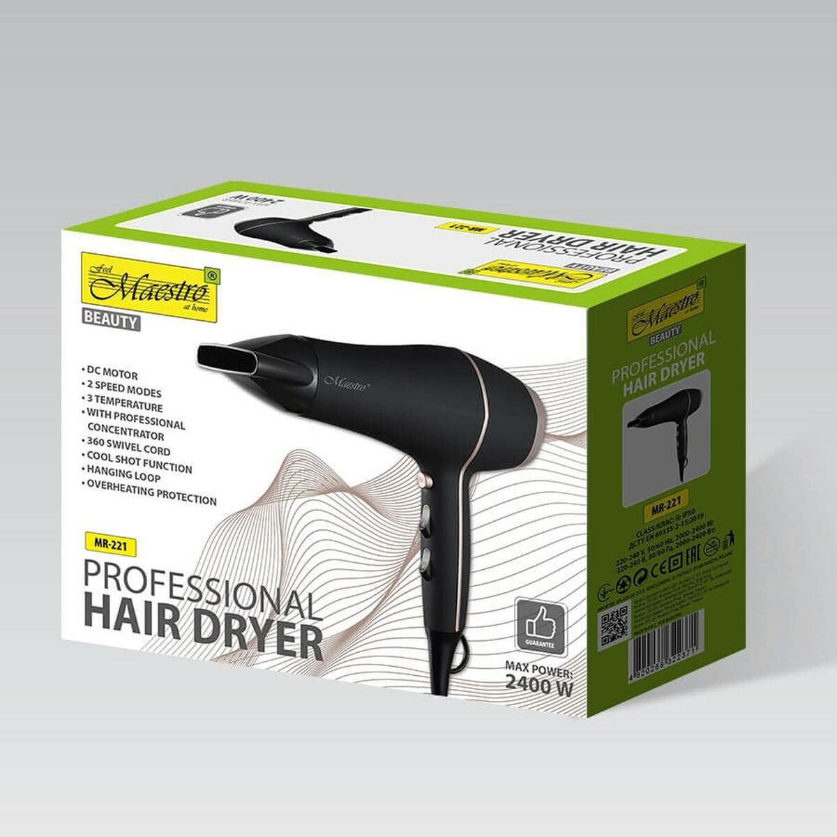 Uscător de păr Feel Maestro MR-221 Black 2400 W-1