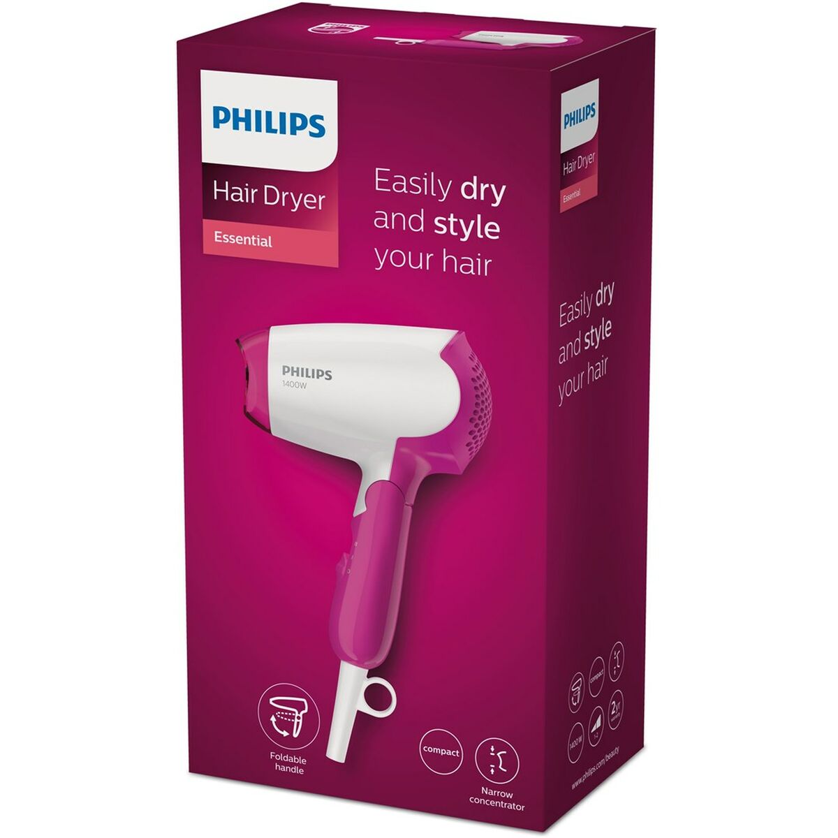 Sèche-cheveux Philips BHD003/00 blanc rose 1400 W-1