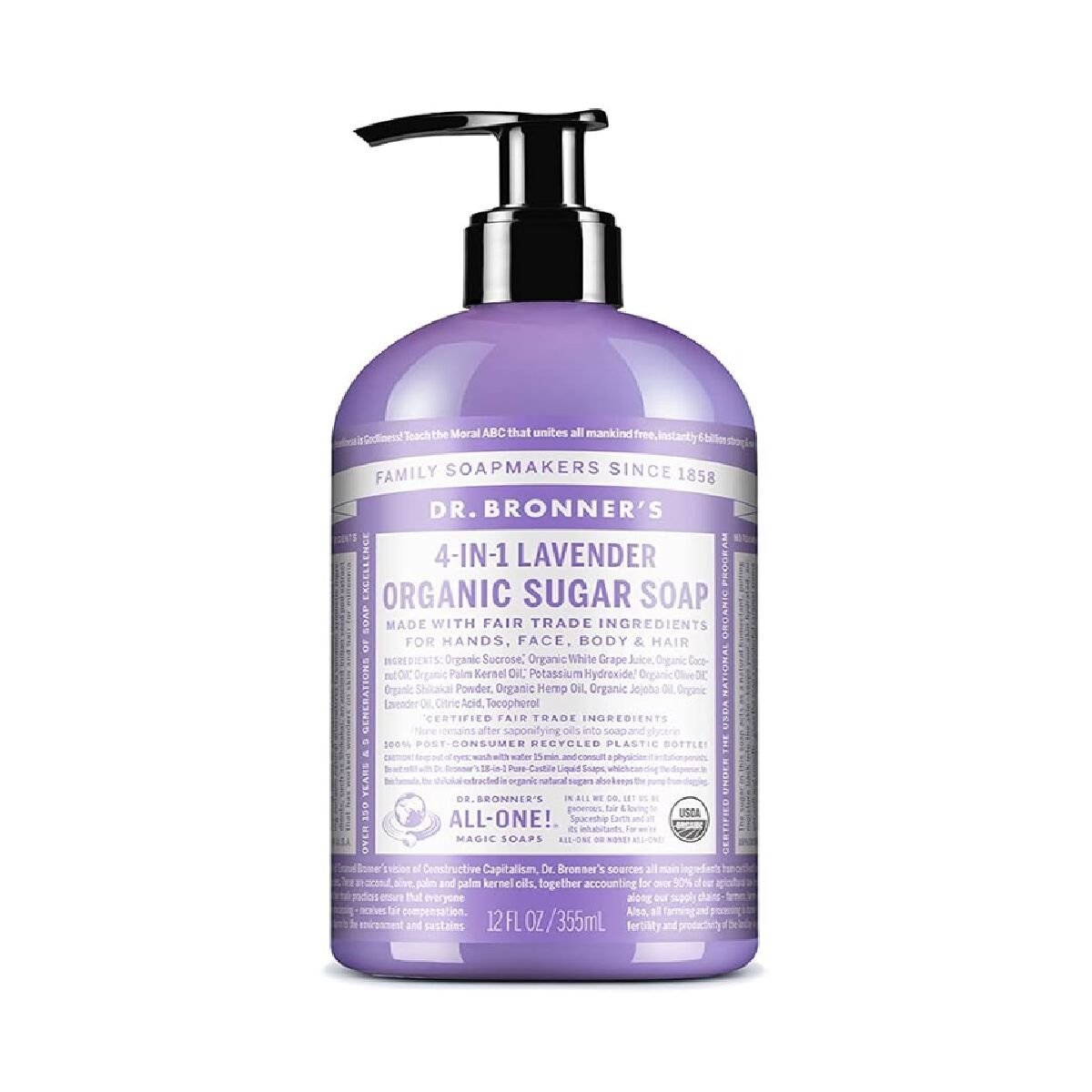 Hand Soap Dr Bronner's 4 in 1 Lavender 355 ml - Cosmova