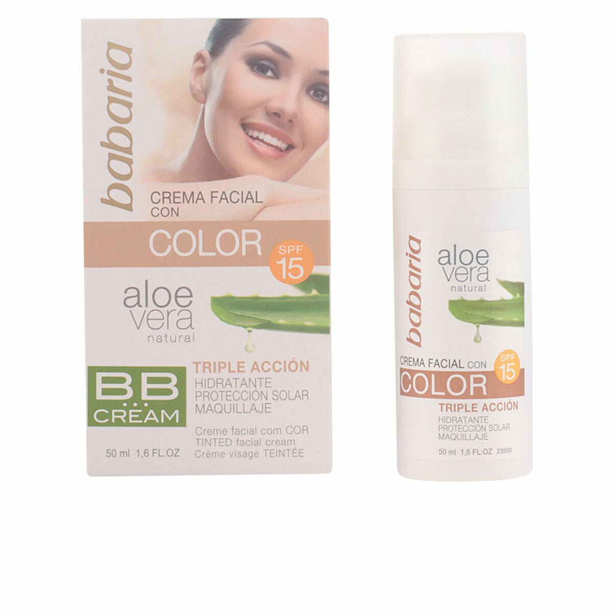 Hydrating Cream with Colour Babaria Spf 15 Aloe Vera (50 ml) - Cosmova