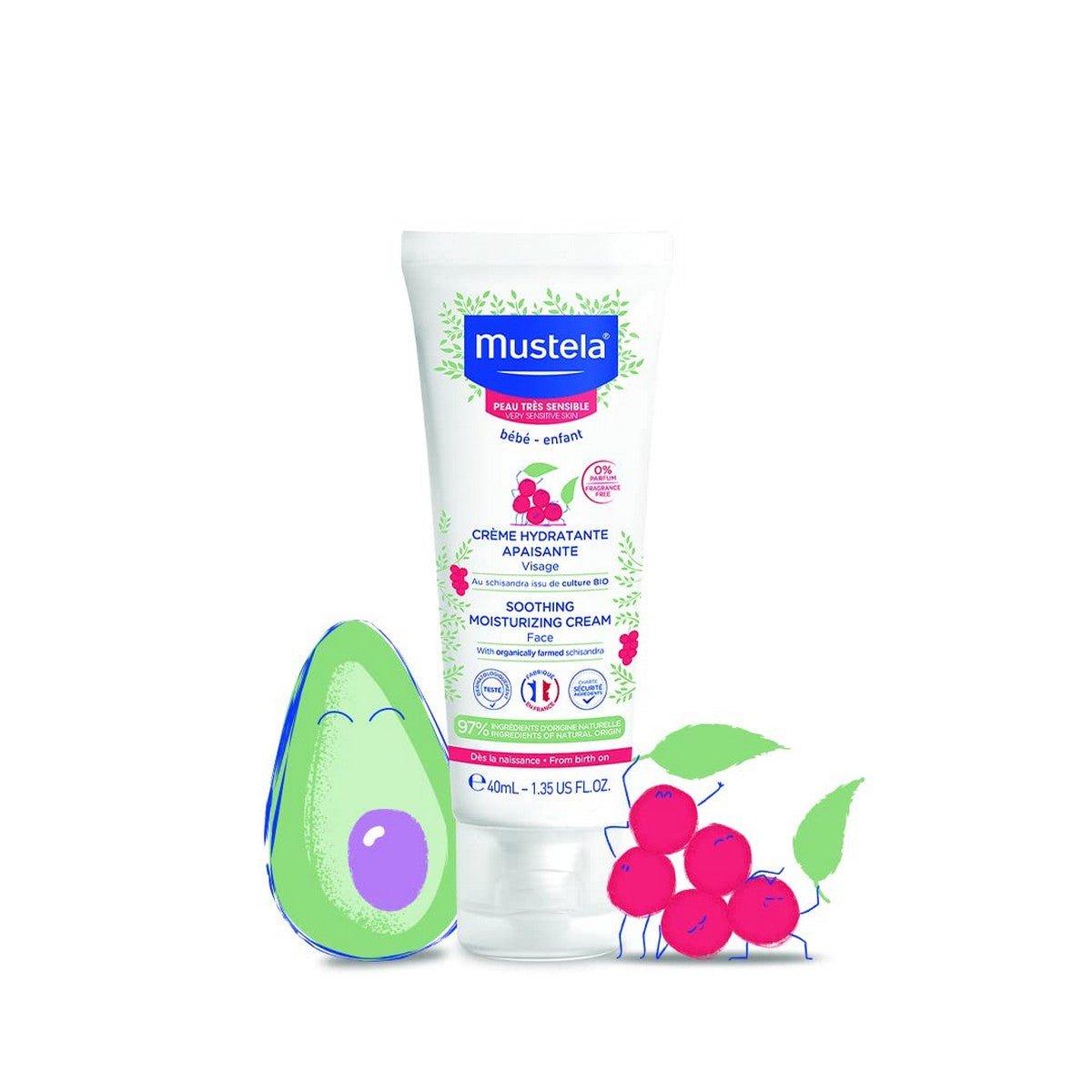 Crème visage hydratante pour bébés Mustela Niño 40 ml-2