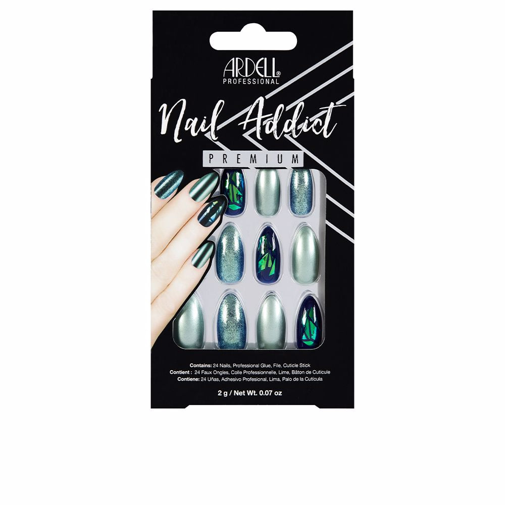 NAIL ADDICT green glitter chrome 1 u-0