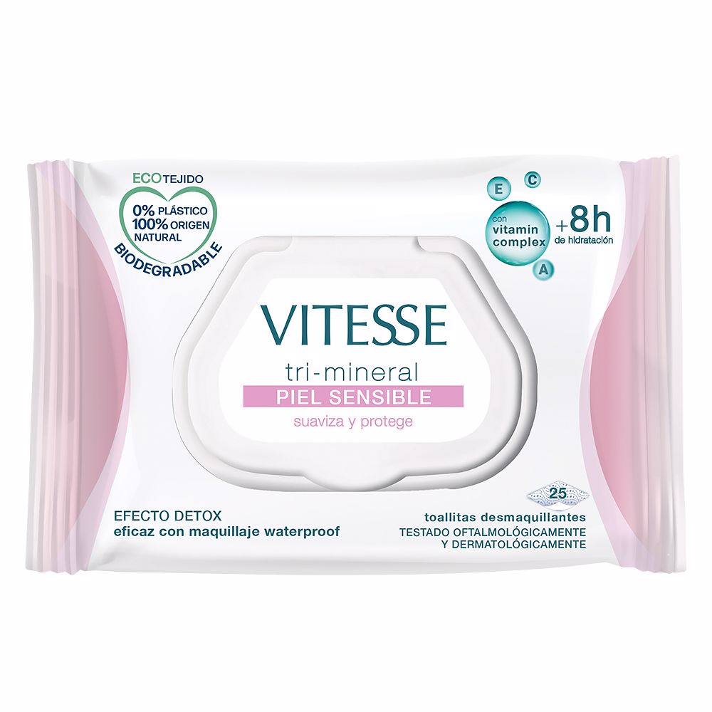 TRI-MINÉRAL PIEL SENSIBLE toallitas desmaquillantes 25 u-0